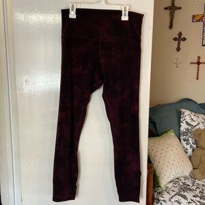 Lululemon maroon leggings full length size 10